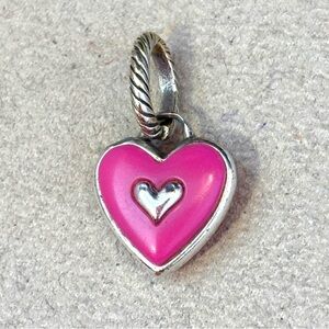 🩷 Brighton Candy Heart charm Dark pink resin with XOXO on back Rare & retired